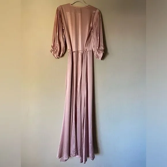 Reformation Olivine Maxi Long Pink Dress Wrapped Size S - Picture 8 of 12